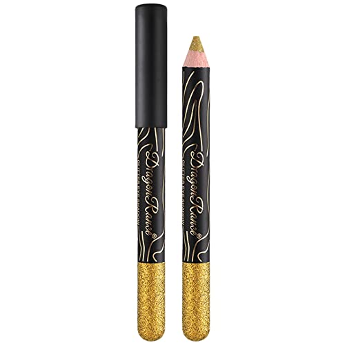 Xiahium Glitter Eyeshadow & Eyeliner Pencil Shimmer Waterproof Long Lasting Soft Smooth 2 in 1 Makeup Pen -
