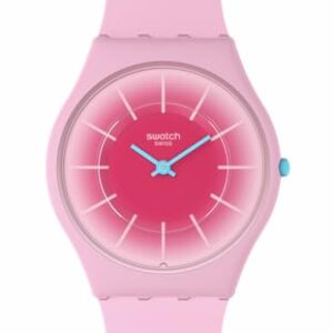 Swatch Unisex Casual Pink Watch Bio-sourced Material Quartz Radiantly Pink -