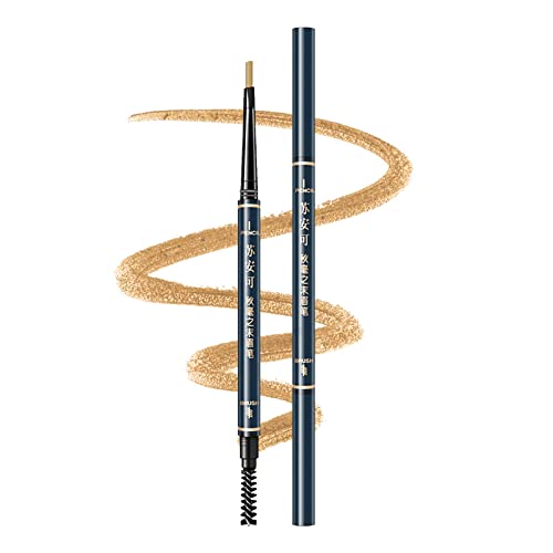 Eyebrow Pencil Long Double-ended Ultra-Fine Eyebrow Pen with Brush Natural Smooth Not Easy To Fade Eyebrow Makeup Tool -