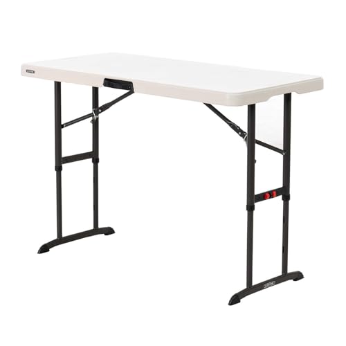 LIFETIME 80387 4-Foot Commercial Adjustable Folding Table, Almond -