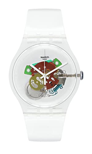 Swatch New Gent BIOSOURCED Random Ghost Quartz Watch, Transparent -