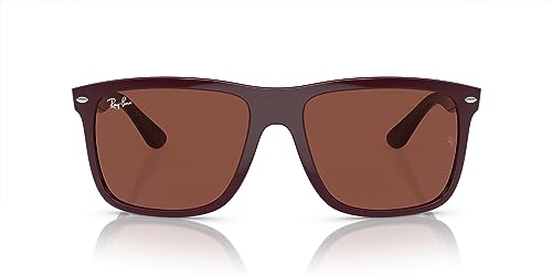 Ray-Ban RB4547 Boyfriend Two Square Sunglasses, Bordeaux/Red, 57 mm -