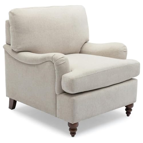 Comfort Pointe Clarendon Sea Oat Beige Polyester Fabric Upholstered Transitional Arm Chair -