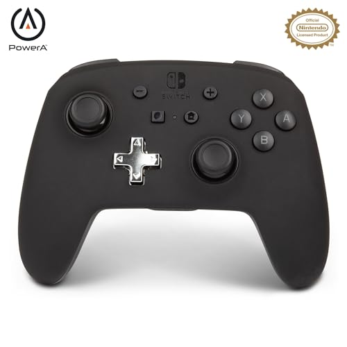 PowerA Enhanced Nintendo Switch Controller Wireless - Black, Rechargeable Pro Controller for Switch, Immersive Motion Control and Advanced Gaming Buttons -