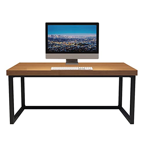 GGGUOJINN Solid Wood Home Office Computer Desk, Heavy Duty Natural Pine Long Table with high Carrying Metal Legs, Width 1.2- (Size : 200x80x75cm) () -