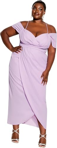 City Chic Women's Plus Size Maxi ENTWINE FF, Lilac, 20 -