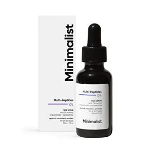 Minimalist Multi Peptide Night Face Serum for Anti Aging with Collagen Boosting | Reduces Wrinkles | Hydrating Serum With 7% Matrixyl 3000 & 3% Bio-Placenta | For Women & Men | 1 Fl Oz / 30 ml -