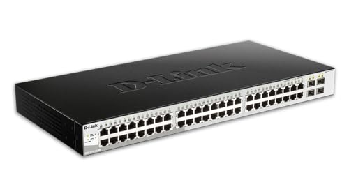 D-Link 52-Port Metro Ethernet Gigabit Smart Managed Switch | 48 GbE + 4 SFP Ports | L2+ | VLANS | Fanless (DGS-1210-52/ME) -