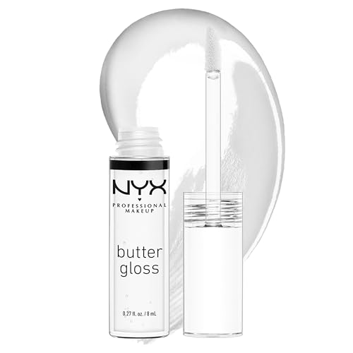 NYX PROFESSIONAL MAKEUP Butter Gloss, Non-Sticky Lip Gloss - Sugar Glass ,Clear -