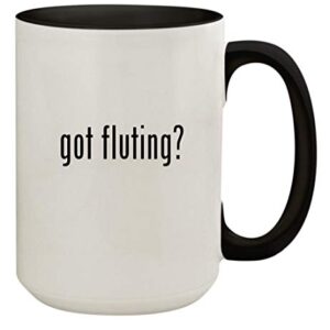 got fluting? - 15oz Ceramic Colored Inside & Handle Coffee Mug Cup, Black -