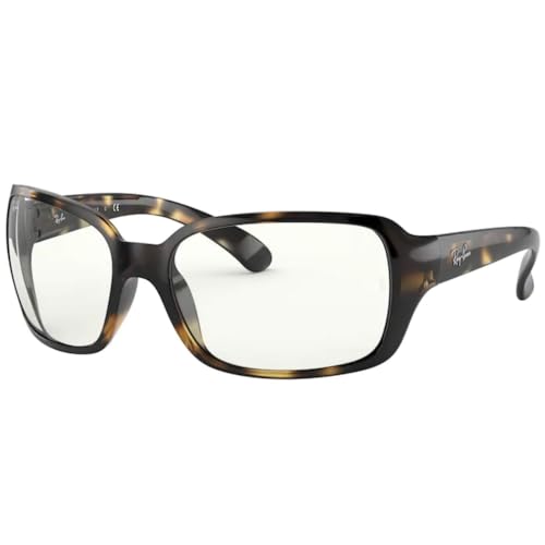 Ray-Ban Women's Rb4068 Square Sunglasses, Light Havana/Clear, 60 mm -