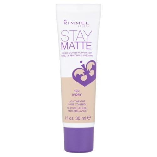 Rimmel London Stay Matte Liquid Mousse - 091 Light Ivory - Foundation, Lightweight, Shine Control, Oil-Free, 1oz -