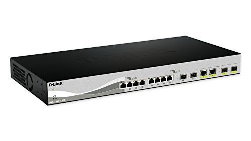 D-Link Ethernet Switch, 10 12 Port Gigabit Managed Web Smart Switch w/ 2 RJ45 SFP+ Combo Ports Network Internet (DXS-1210-12SC), Black/Gray -