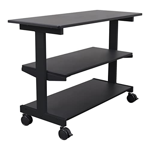 Stand Up Desk Store 3-Shelf Rolling Bookcase and Organizer on Wheels -