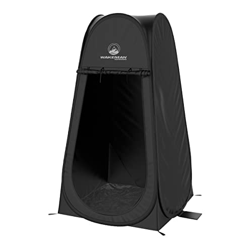 Pop Up Pod - Privacy Shower Tent, Dressing Room, or Portable Toilet Stall with Carry Bag for Camping, Beach, or Tailgate by Wakeman Outdoors (Black) -