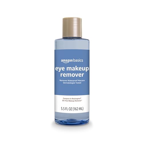 Amazon Brand - Solimo Eye Makeup Remover, Removes Waterproof Mascara, Dermatologist Tested, 5.5 Fluid Ounce -