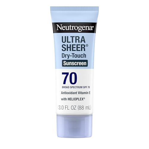 Neutrogena Ultra Sheer Dry-Touch Water Resistant and Non-Greasy Sunscreen Lotion with Broad Spectrum SPF 70, 3 Fl Oz (Pack of 1) -