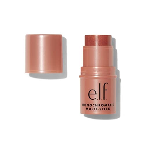 e.l.f. Monochromatic Multi Stick, Luxuriously Creamy & Blendable Color, For Eyes, Lips & Cheeks, Bronzed Cherry, 0.17 Oz (5g) -