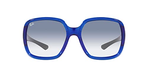 Ray-Ban Rb4347 Powderhorn Square Sunglasses, Transparent Blue/Clear Gradient Light Blue, 60 mm -