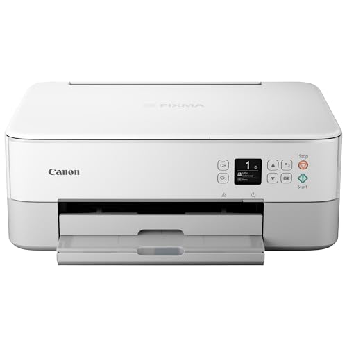 Canon TS6420 All-in-One Wireless Printer, White, Compact (4462C022) -