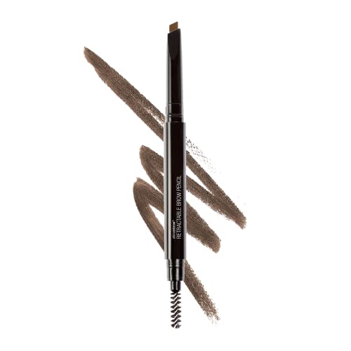 wet n wild Ultimate Eyebrow Retractable Definer Pencil, Medium Brown, Dual-Sided Brow Brush, Fine Tip, Shapes, Defines, Fills Brow Makeup -