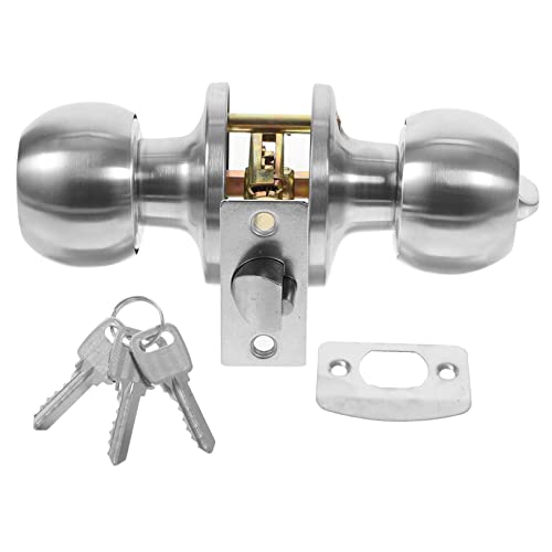 Veemoon Door Knob with Lock for Bedroom Durable Interior Door Lock Thick Keyed Security Knob for Bathrooms Smooth Design Easy Installation -