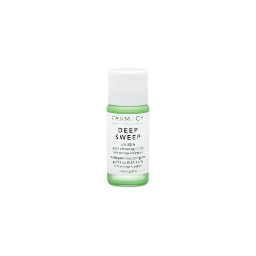 Farmacy 2% Salicylic Acid Toner for Face - Deep Sweep Gentle BHA Exfoliant for Oily Skin - Refines Texture with Papaya Enzymes & Moringa Water for a Healthy-Looking Complexion (10ml) -