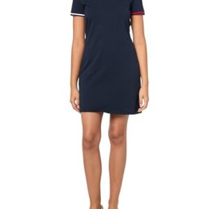 Tommy Hilfiger Womens T-Shirt Dress –Short Sleeve Cotton Summer Dresses for Women, Sky Captain, Large -