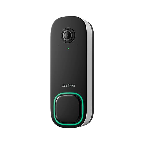 ecobee Smart Video Doorbell Camera (Wired) - with Industry Leading HD Camera, Smart Security, Night Vision, Person and Package Sensors, 2-Way Talk, and Video & Snapshot Recording -