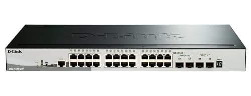 D-Link 28-Port Gigabit Stackable Smart Managed PoE+ Switch 10G Uplinks | 24 PoE+ (193W) 2 10GbE SFP+ 2 SFP Ports| L2+/L3 Lite |VLANs |Web Managed |Surveillance Mode | NDAA Compliant (DGS-1510-28P) -