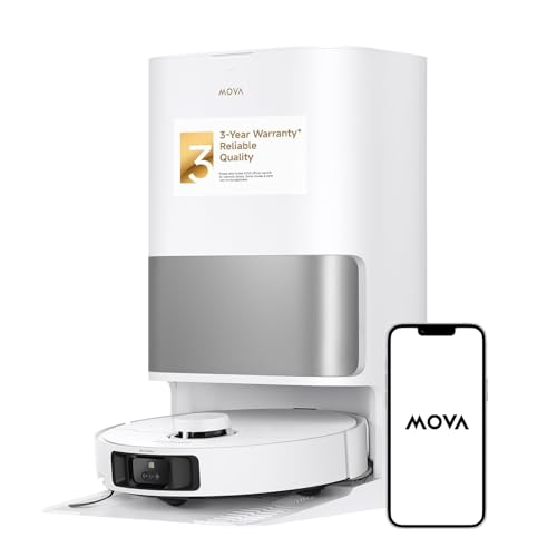 MOVA P10 Pro Ultra Robot Vacuum and Mop 13,000Pa Suction, 140°F Hot Water Auto Mop Washing & Drying, Dual Spinning Extenable Mop,10.5mm Lifting for Carpet, 360°Obstacle Avoidance, App Control -