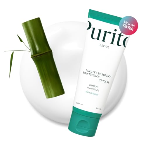 PURITO Mighty Bamboo Panthenol Cream, Glow Cream, Skin Barrier Repair, for All Skin Types, Daily Face Moisturizer, Glass skin, Vegan, Korean Skin Care 3.38fl.oz / 100ml -
