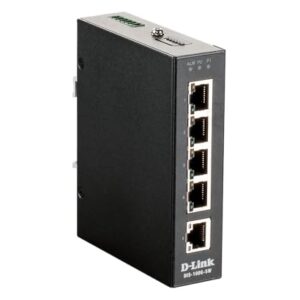 D-Link 5-Port Gigabit Industrial Unmanaged Switch | 5 10/100/1000BASE-T Ports | L2 | Fanless | Plug and Play (DIS-100G-5W) -