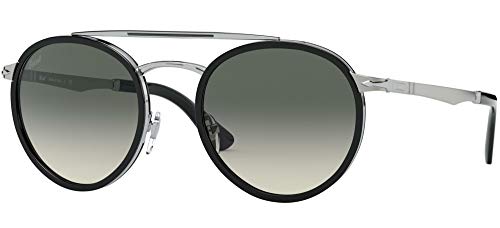 Persol PO2467S Round Sunglasses, Silver/Black/Grey Gradient, 50 mm -