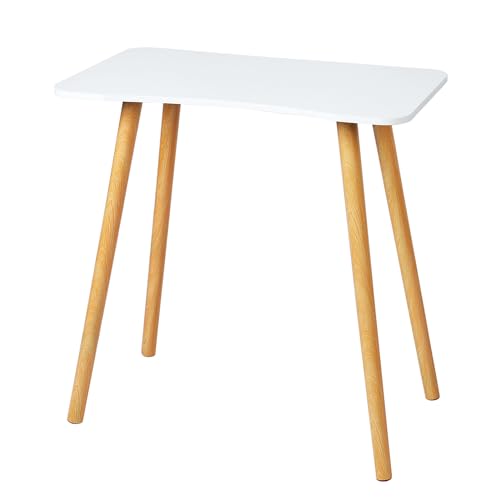 leasote Modern Computer Desk, Spacious Design, Solid Wood Table for Home Office (White, 27.56x15.75x28.74 inches, 150kg Capacity) -