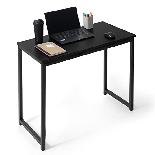 CAPHAUS 32 Inch Modern Work Desk, Space-Saving Home Office Writing Desk, Black -