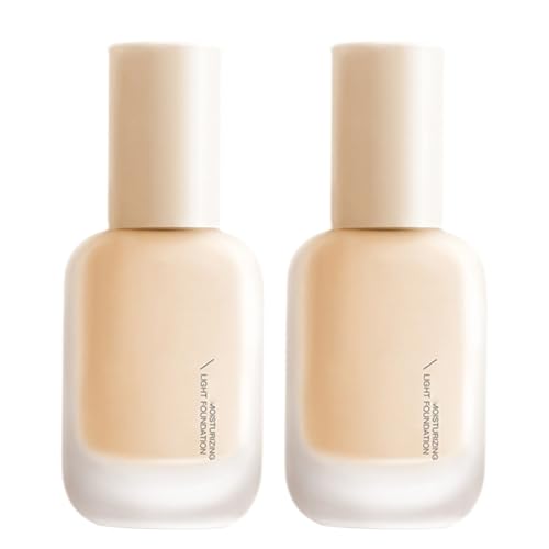Glow All Day Long Gauze Beauty Liquid Foundation, Lightweight Waterproof Liquid Foundation, Moisturizing Skin, Long-Lasting Makeup Effect - Suitable for Oily Skin (2 * Natural) -