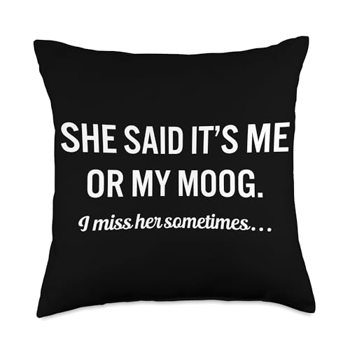Funny Moog Quote Instrument Music Throw Pillow -