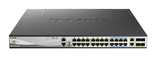 D-Link 30-Port PoE Switch, Gigabit Ethernet Layer 3 Stackable Multi-Gigabit Managed, 24x PoE (370 Watt), 2X 10GBase-T, 4X 10G SFP+ Ports (DMS-3130-30PS) -