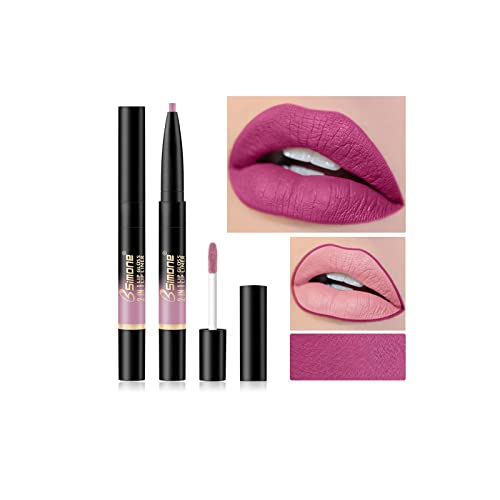 Gifts for Women, 2-in-1 Double Head Lip Liner and Lip Gloss Set Matte Waterproof Highly Pigmented Lip Stick Pen Lip Makeup Gifts for Women and Girls -