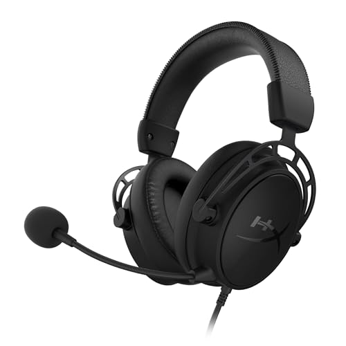 HyperX Cloud Alpha S - PC Gaming Headset, 7.1 Surround Sound, Adjustable Bass, Dual Chamber Drivers, Chat Mixer, Breathable Leatherette, Memory Foam, and Noise Cancelling Microphone – Blackout -
