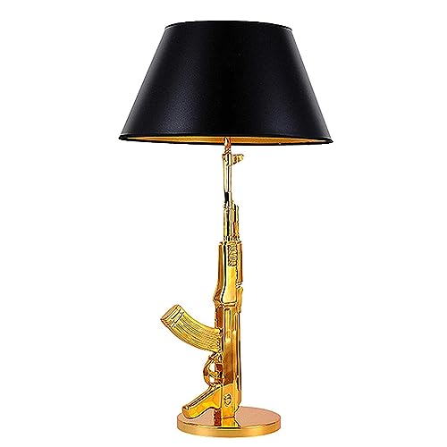 COOBATG Desk Lamp,Night Light LED Table Lamp,Modern Gold Gun Lights AK47 Luxurious Desk Lamps for Bedroom,Hotel,Living Room,Office and Party Ambience (AK47 Table Lamp) -