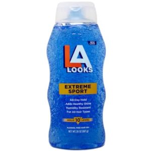 L.A. Looks Absolute Styling Sport Mega X-treme Hold 10+ Activity Proof Power Gel 20 OZ (Pack of 18) -