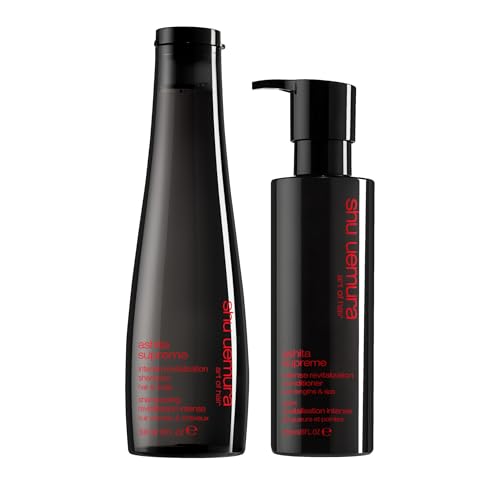 shu uemura art of hair Ashita Supreme Smoothing Shampoo and Conditioner Set - Adds Shine, Reduces Frizz, Strengthens Hair, Prevents Breakage, For All Hair Types -