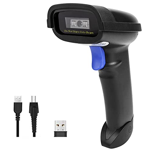NETUM Bluetooth Barcode Scanner, Compatible with 2.4G Wireless & Bluetooth Function & Wired Connection, Connect Smart Phone, Tablet, PC, CCD Bar Code Reader Work with Windows, Mac,Android (NT-1228BC) -