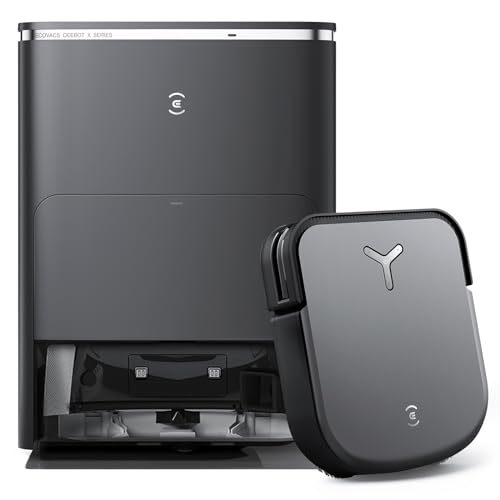 ECOVACS DEEBOT X2 Omni Robot Vacuum and Mop, 8000Pa Suction, 15mm Lift, Omni Station with Hot Water Mop Washing, Self-Emptying, Hot Air Drying, Auto-Refill, Obstacle Avoidance,Black -