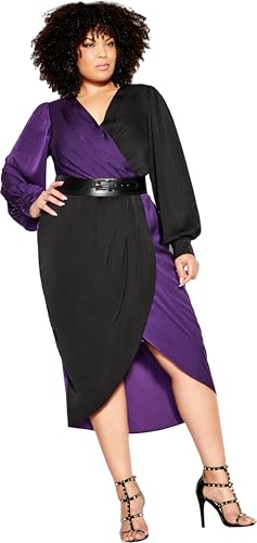 City Chic Women's Plus Size Dress-Brielle, Petunia, 24 -