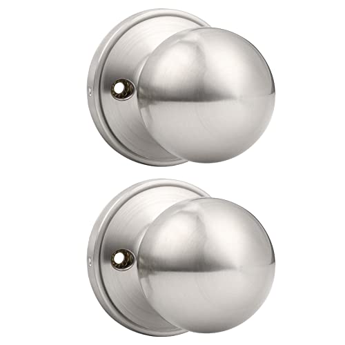 Probrico Ball Dummy Door Knob Stainless Steel Inactive Door Knobs, Brushed Nickel (2 Pack) -