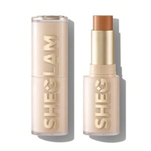 SHEGLAM Skin Magnet High Coverage Foundation Stick Longwear Medium Face Makeup for All Skin Types-Saddle -
