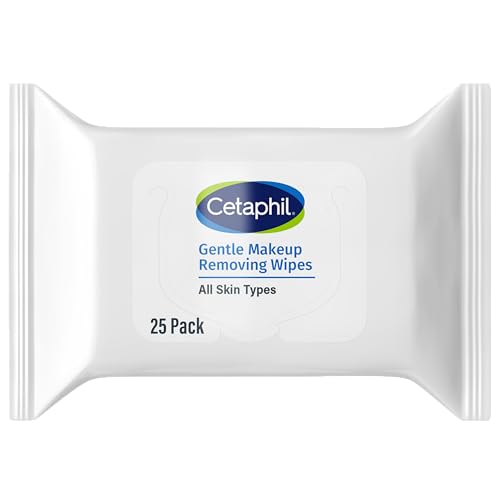 Cetaphil Gentle Makeup Removing Face Wipes, Daily Cleansing Facial Towelettes Gently Remove Makeup, Fragrance and Alcohol Free, 25 Count -